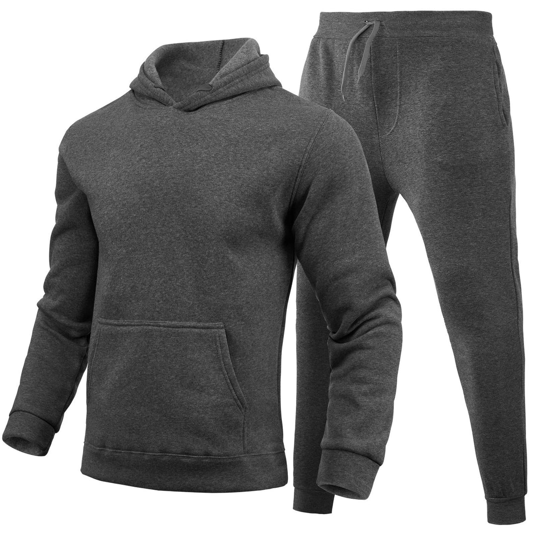 Herren nan sportliches Jogginganzug-Set mit Kapuzenpullover Kängurutasche und schmal zulaufender Jogginghose Drune
