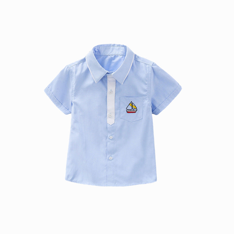 Jungen Kurzarmhemd mit maritimem Design Drune