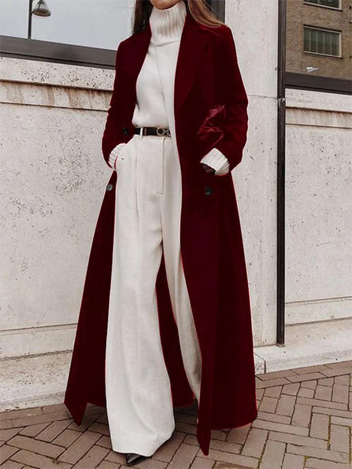 Damen eleganter und leichter Trenchcoat mit hohem Kragen und tailliertem Schnitt Drune