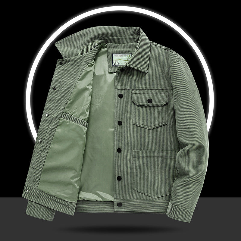 Herren Lässige Cordjacke mit praktischen Taschen Drune 1787797822