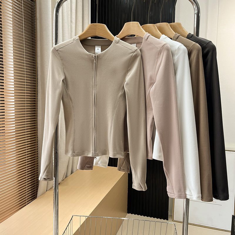 Damen sportliche Langarmjacke mit leichtem, atmungsaktivem Material Drune
