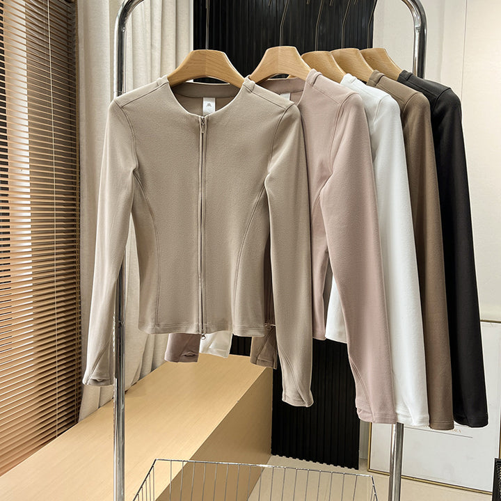 Damen sportliche Langarmjacke mit leichtem, atmungsaktivem Material Drune