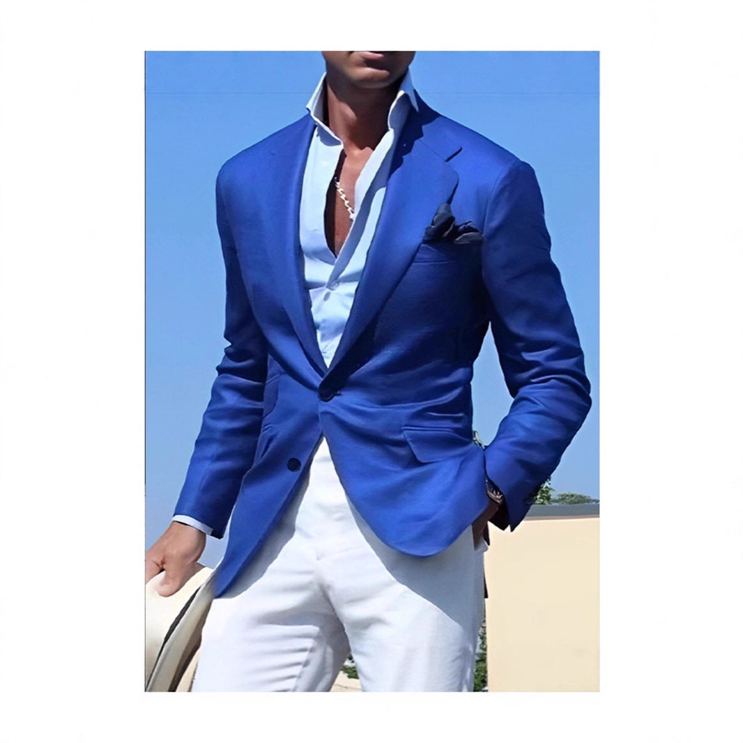 Herren Eleganter Blazer mit modernem Schnitt und strukturiertem Gewebe Drune