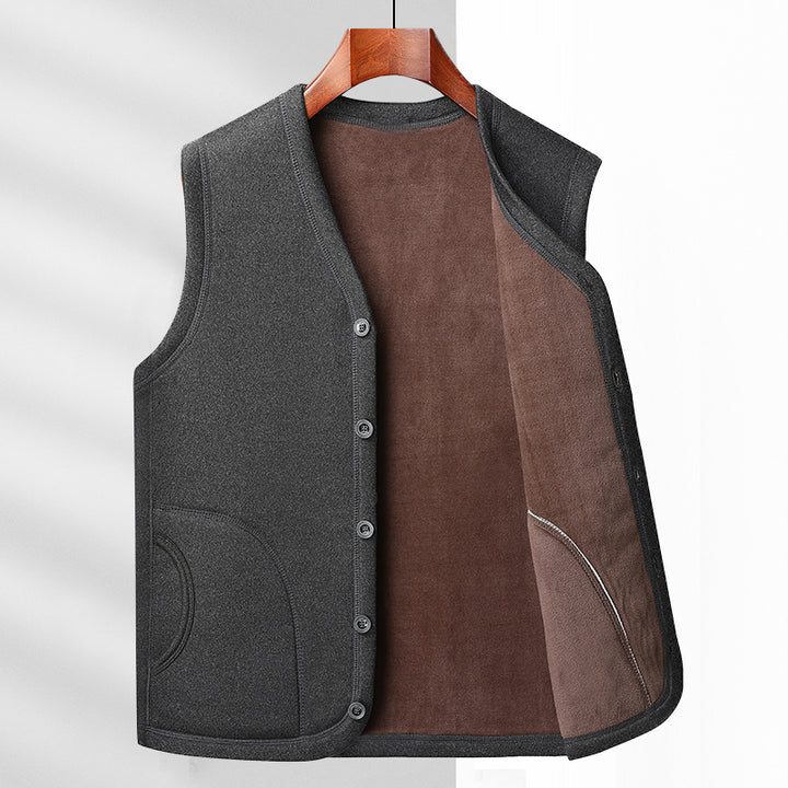 Herren Wattierte Thermo-Weste mit kuscheligem Fleece-Innenfutter und Knopfleiste Drune