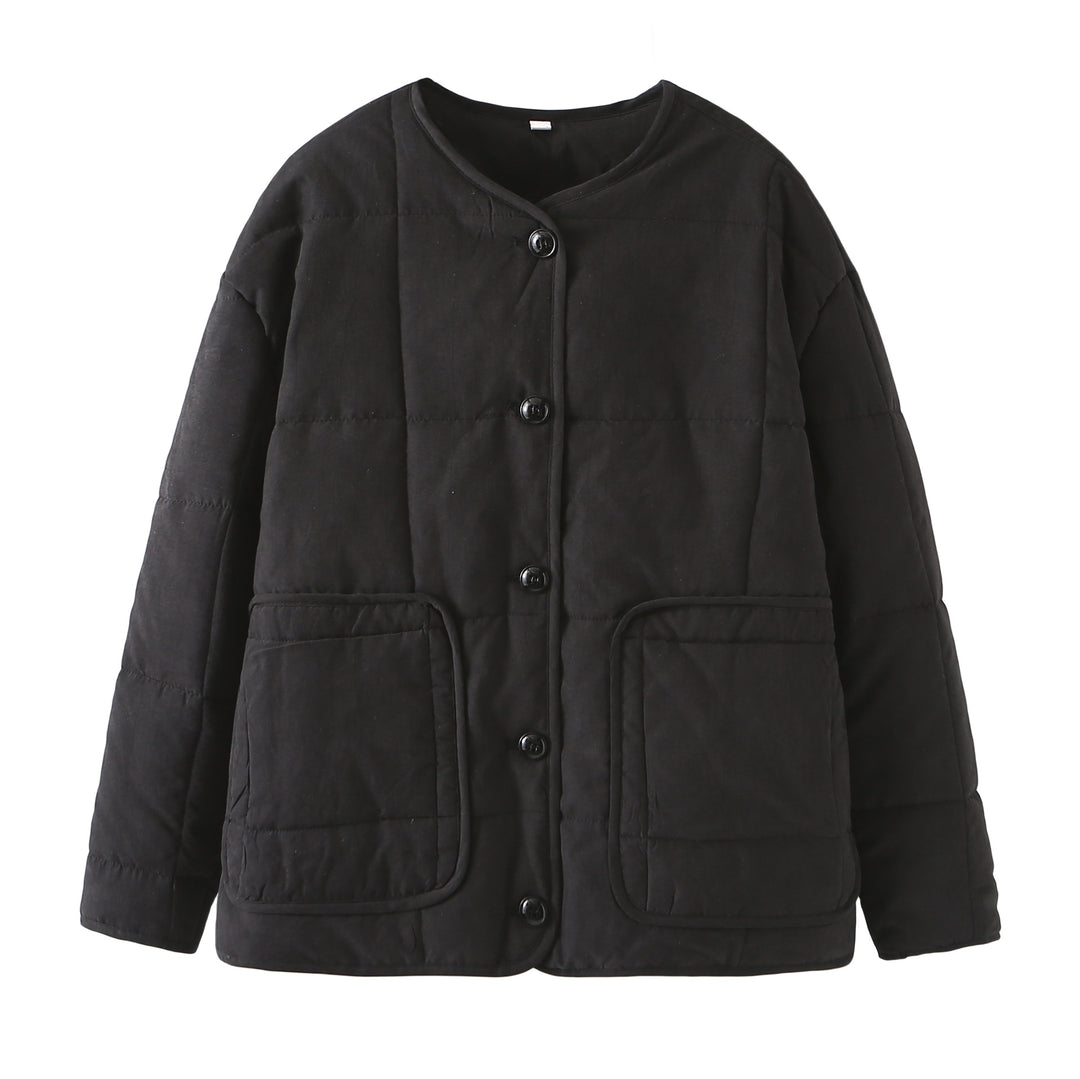 Damen nan gesteppte Kurzjacke mit Rundhalsausschnitt, großen Pattentaschen und leichter Thermofütterung Drune