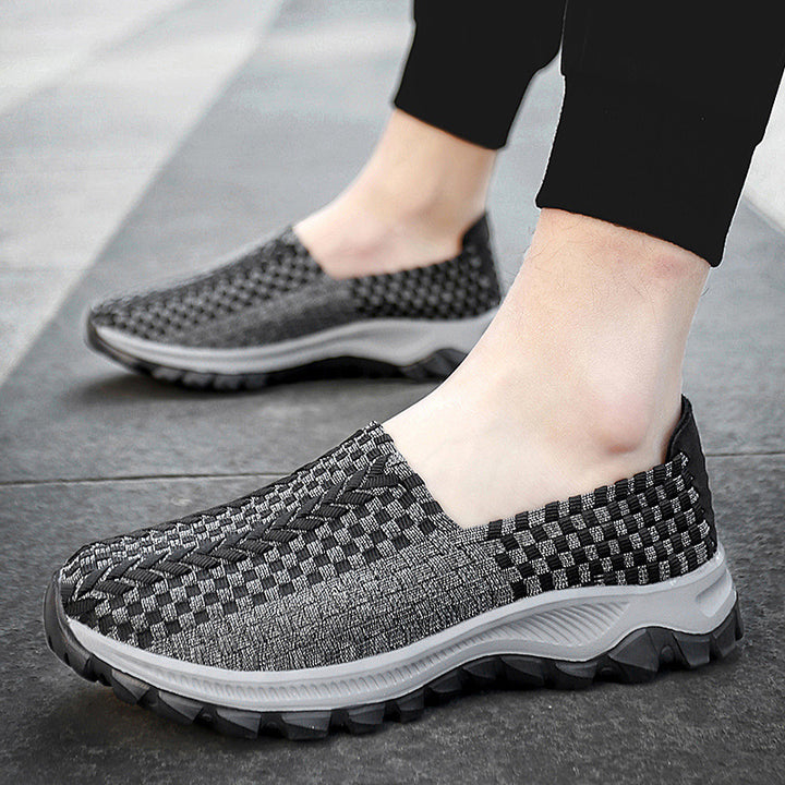Unisex nan geflochtene elastische Slipper mit leichter dämpfender Sohle Drune