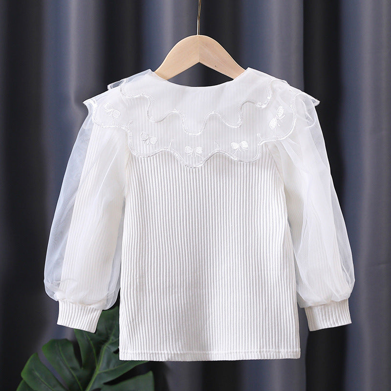 Damen Bluse mit eleganter Spitzenverzierung Drune