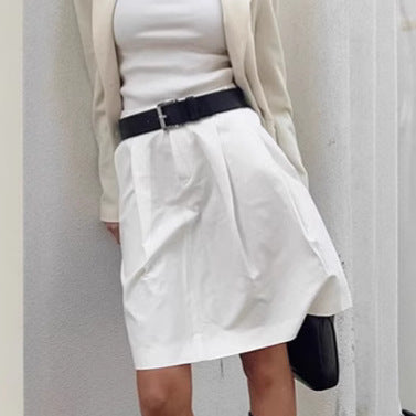 Damen Faltenshorts mit elastischem Taillenbund und eleganter Passform Drune