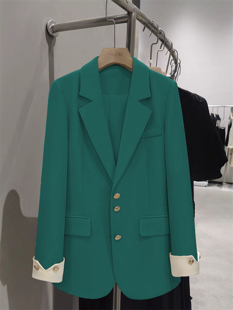 Damen Eleganter Blazer mit goldenen Knopfdetails Drune