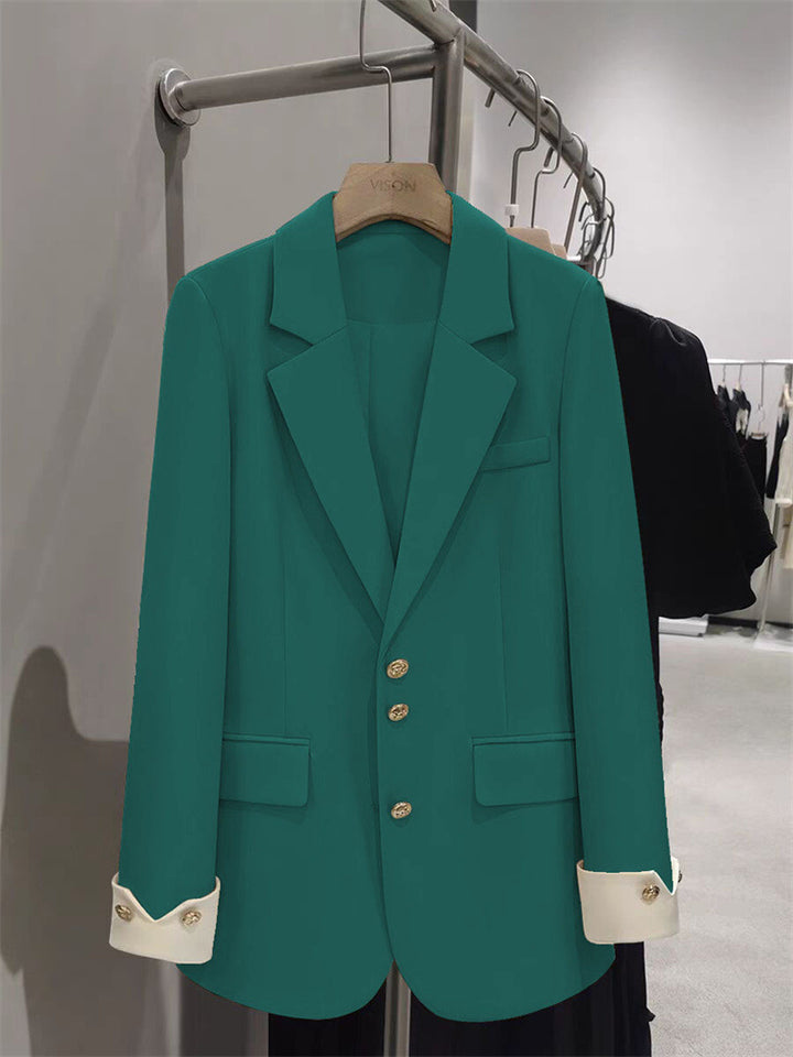 Damen Eleganter Blazer mit goldenen Knopfdetails Drune