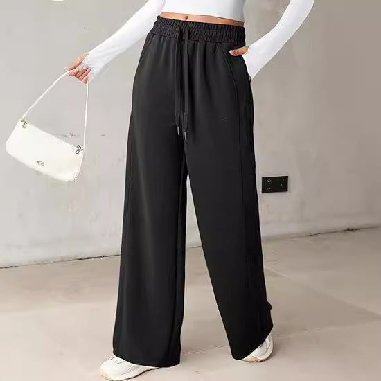 Damen bequeme Freizeithose mit weit geschnittenem Bein und praktischen Taschen Drune