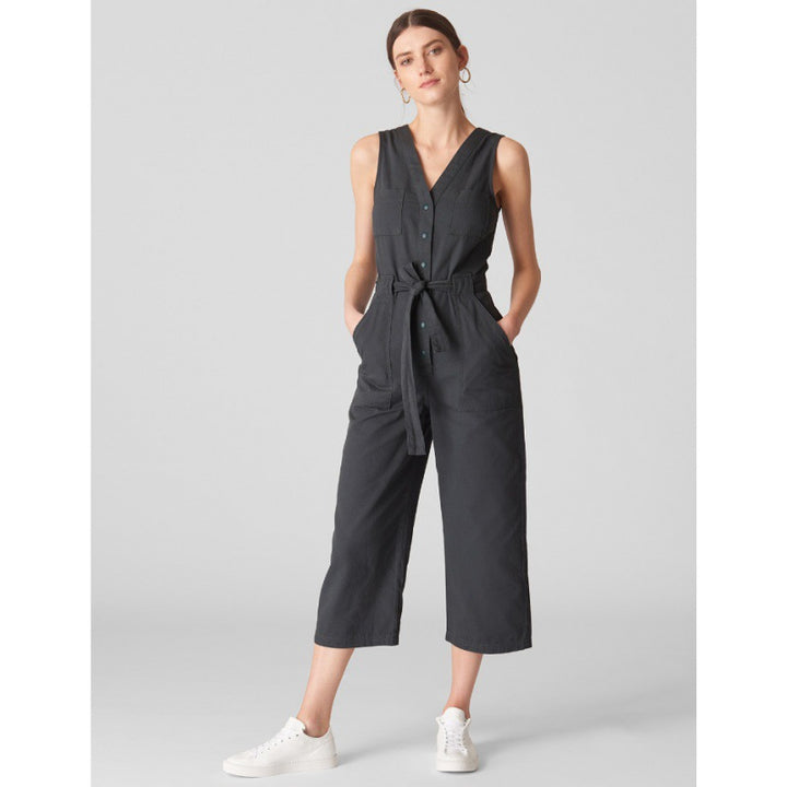 Damen Jumpsuit mit breiten Beinen und Taillengürtel Drune