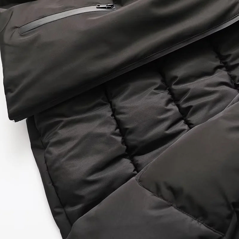 Damen nan kurze wattierte Kapuzenjacke mit wasserabweisender Membran und Reißverschlusstaschen Drune