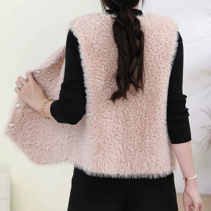Damen Flauschige Strickweste Drune
