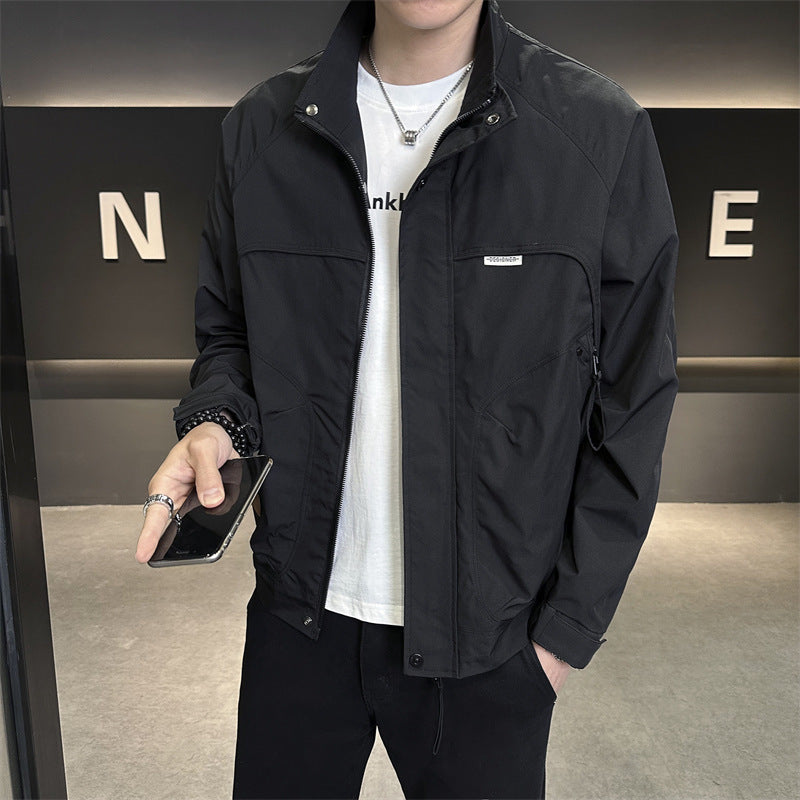 Herren Leichte Übergangsjacke mit hohem Kragen Drune