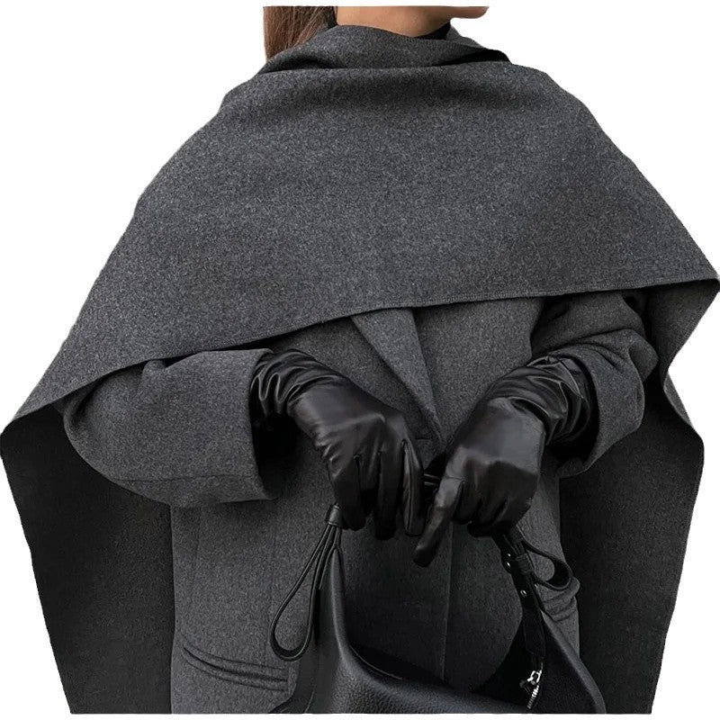 Damen Eleganter Oversize-Mantel mit schickem Kapuzenaufsatz Drune