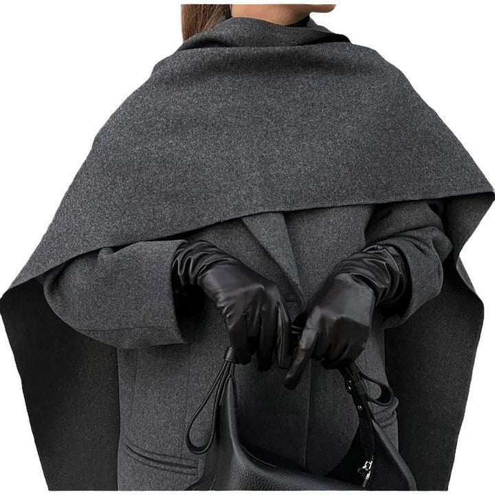 Damen Eleganter Oversize-Mantel mit schickem Kapuzenaufsatz Drune