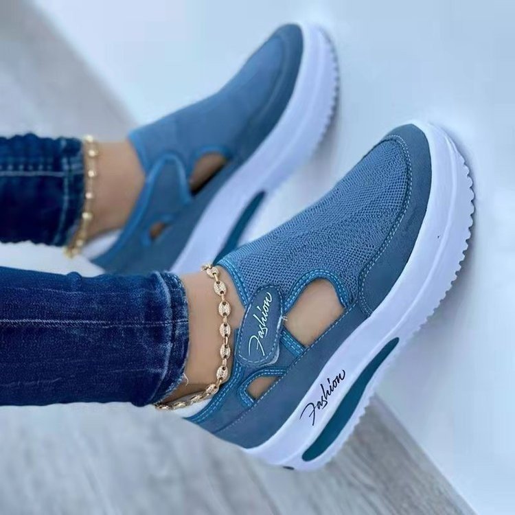 Damen  atmungsaktive Plateausneaker mit Klettverschluss und integrierter Luftdämpfung Drune