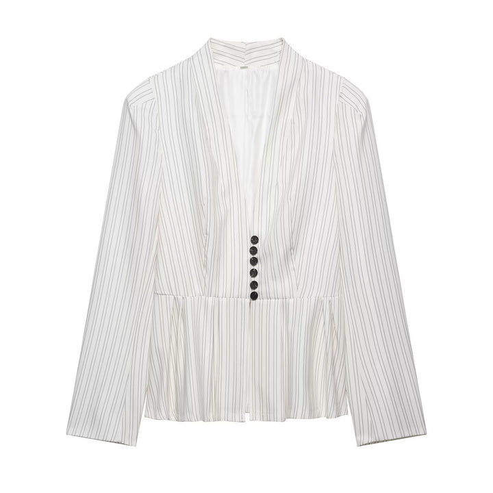 Damen Taillierter Blazer mit Schalkragen, feinen Nadelstreifen und Taillenbetonung Drune