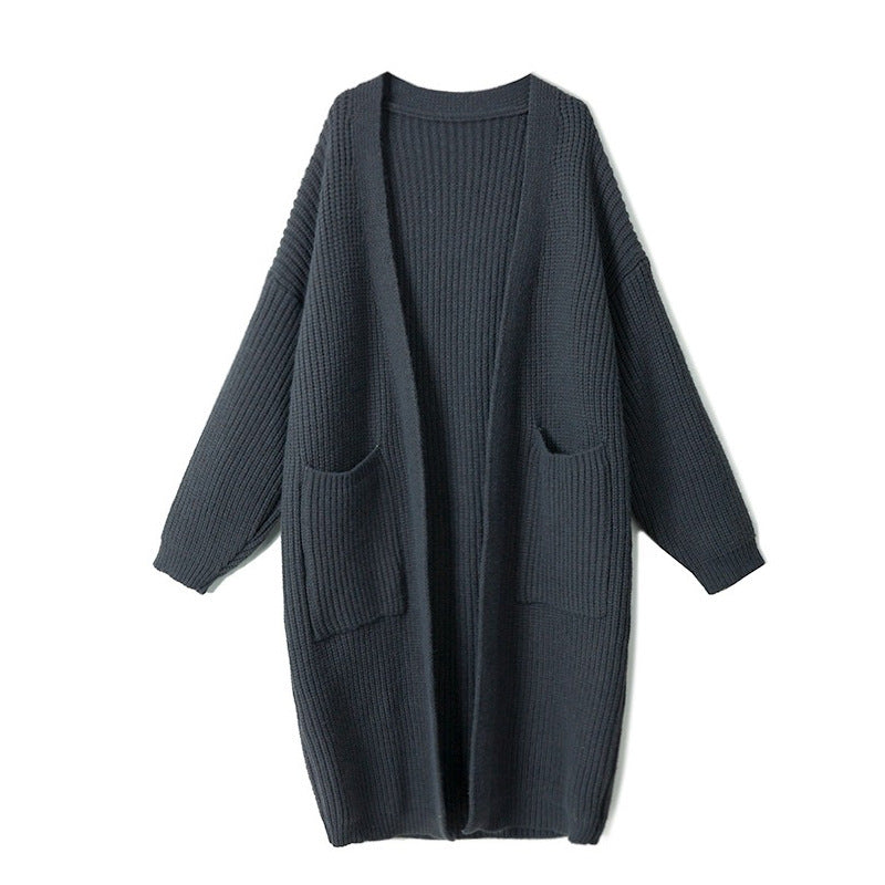 Damen Übergröße Strickcardigan mit lässigem Schnitt und Taschen Drune