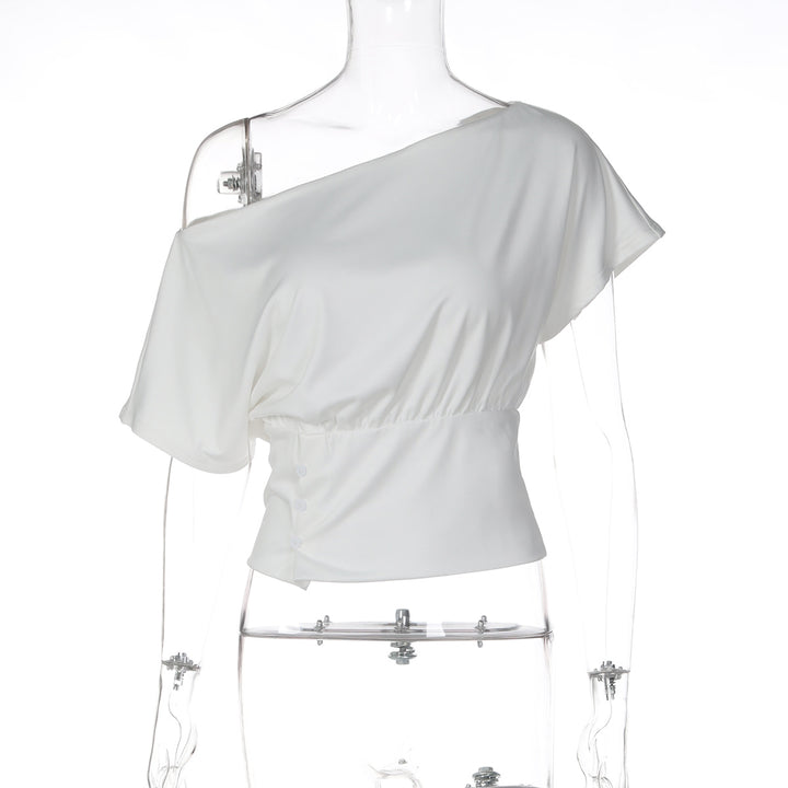 Damen Asymmetrisches Blusenshirt mit raffinierten Drapierungen Drune