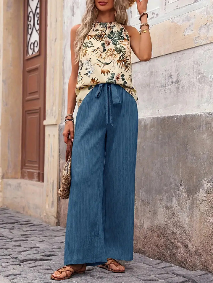 Damen Stylishes Sommer-Outfit mit weitem Hosenrock Drune