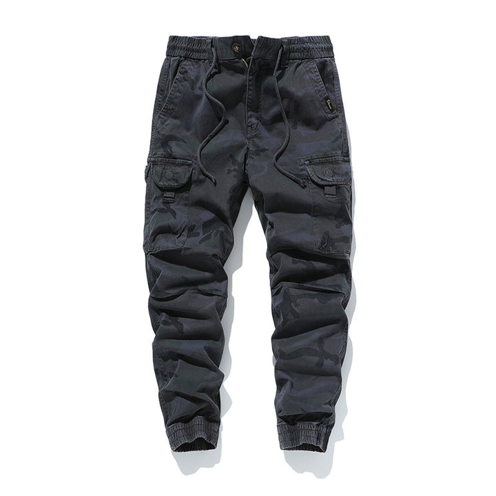 Herren Military-Style Cargo-Jogger aus Baumwollmix mit elastischem Tunnelzugbund und modularen Klappentaschen Drune