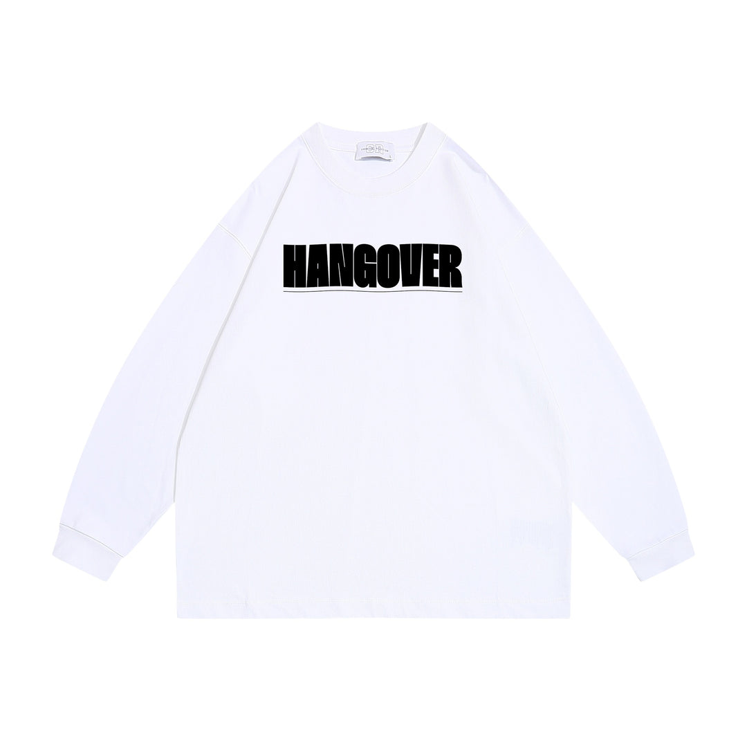 Unisex Oversize‑Sweatshirt mit markantem Typo‑Print, geripptem Rundhals und verlängerten Ärmeln Drune