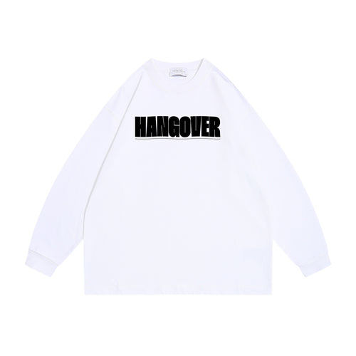 Unisex Oversize‑Sweatshirt mit markantem Typo‑Print, geripptem Rundhals und verlängerten Ärmeln Drune