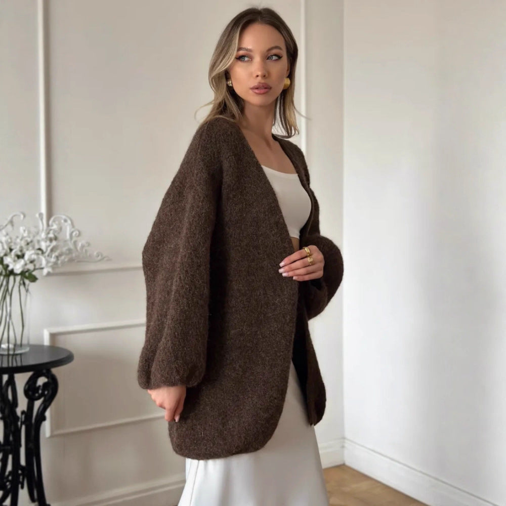 Damen Flauschiger Oversized Cardigan Drune