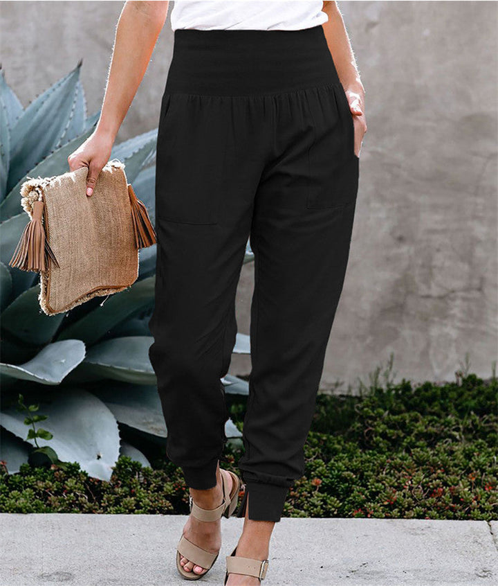Damen bequem geschnittene Jogger-Hose mit seitlichen Taschen und Gummizug Drune