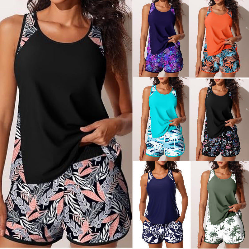 Damen Sportliches Tankini-Set mit geometrischem Design Drune