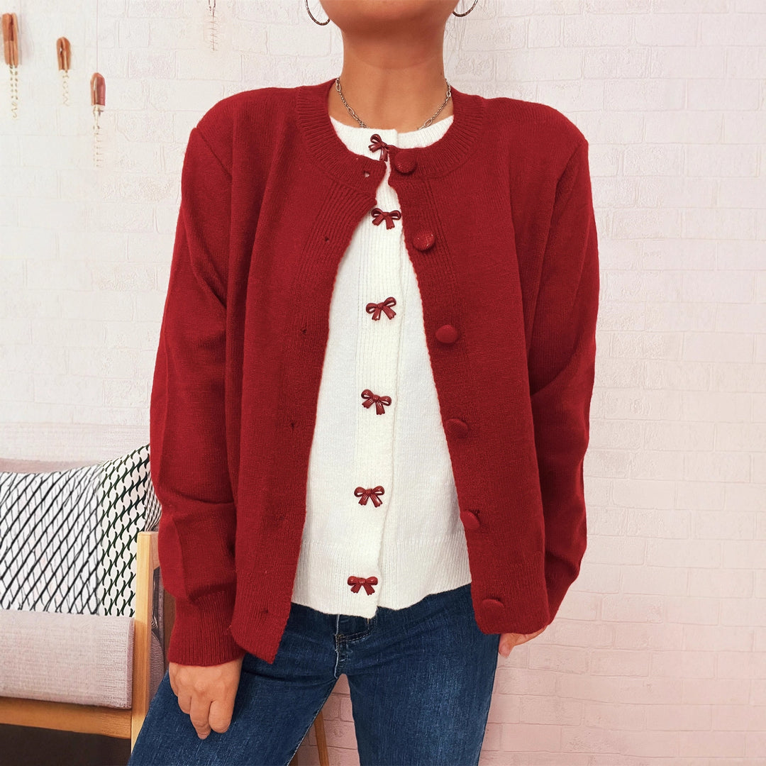 Damen Kuschelweich Strickjacke mit schönen Knöpfen und raffinierten Details Drune