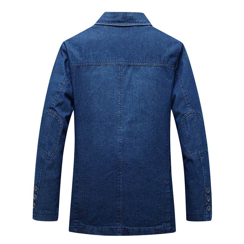 Herren Moderner Denim Blazer Drune
