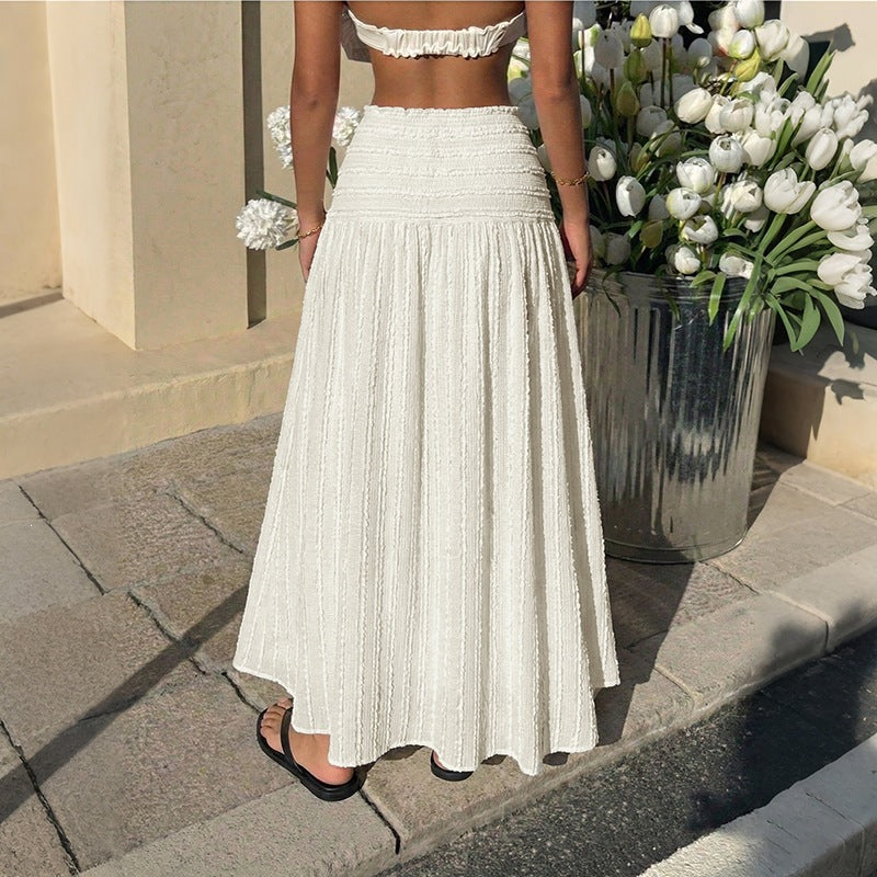 Damen Eleganter Maxirock mit Rüschendetails Drune