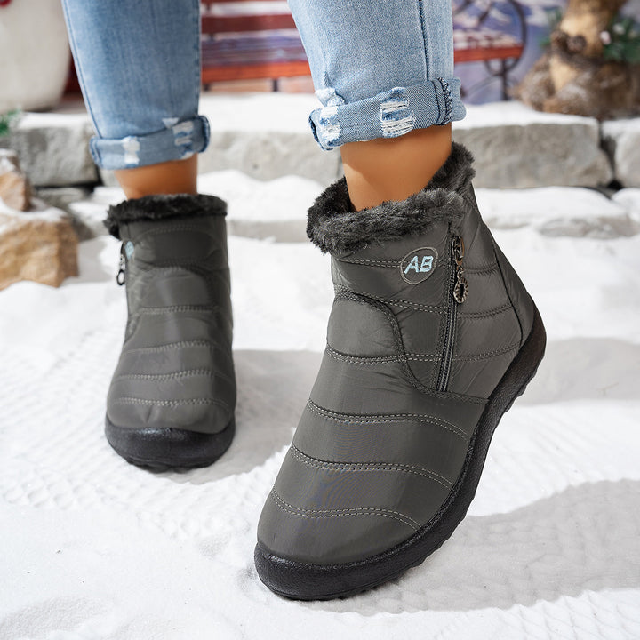Damen Winterstiefel mit praktischem Reißverschluss und kuscheligem Innenfutter Drune