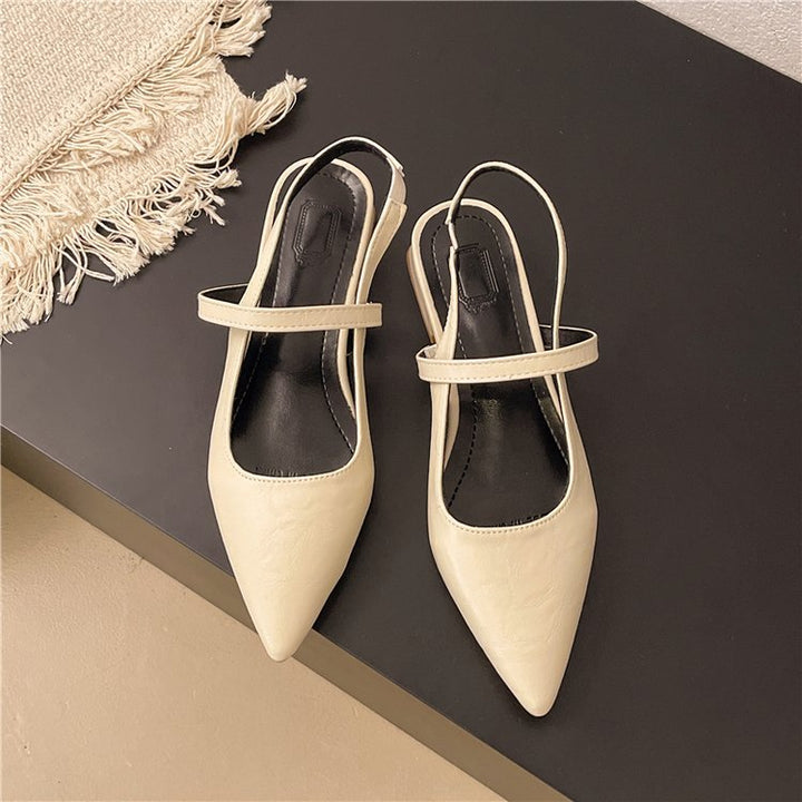 Damen elegante Slingback-Ballerinas aus glänzendem Material Drune