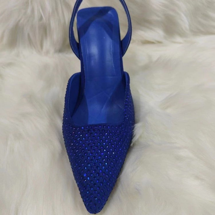 Damen Slingback-Pumps mit funkelndem Strass-Akzent und elegantem spitzem Design Drune