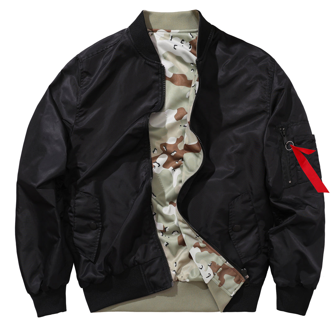 Herren  leichte Aviator Bomber mit camouflagebedrucktem Futter und Ärmel-Reißverschlusstasche Drune