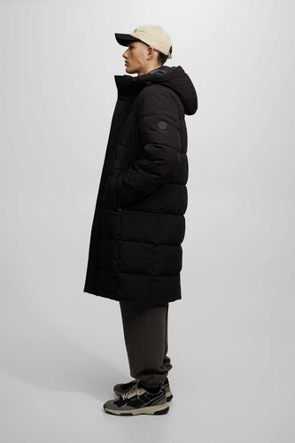 Damen gesteppte Wintermantel mit Kapuze und praktischen Taschen Drune