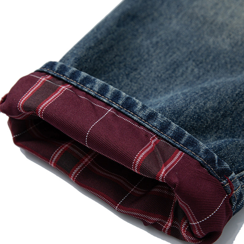 Damen Hochtaillierte Baggy-Jeans im Used‑Look mit Destroy‑Details und geradem Bein Drune