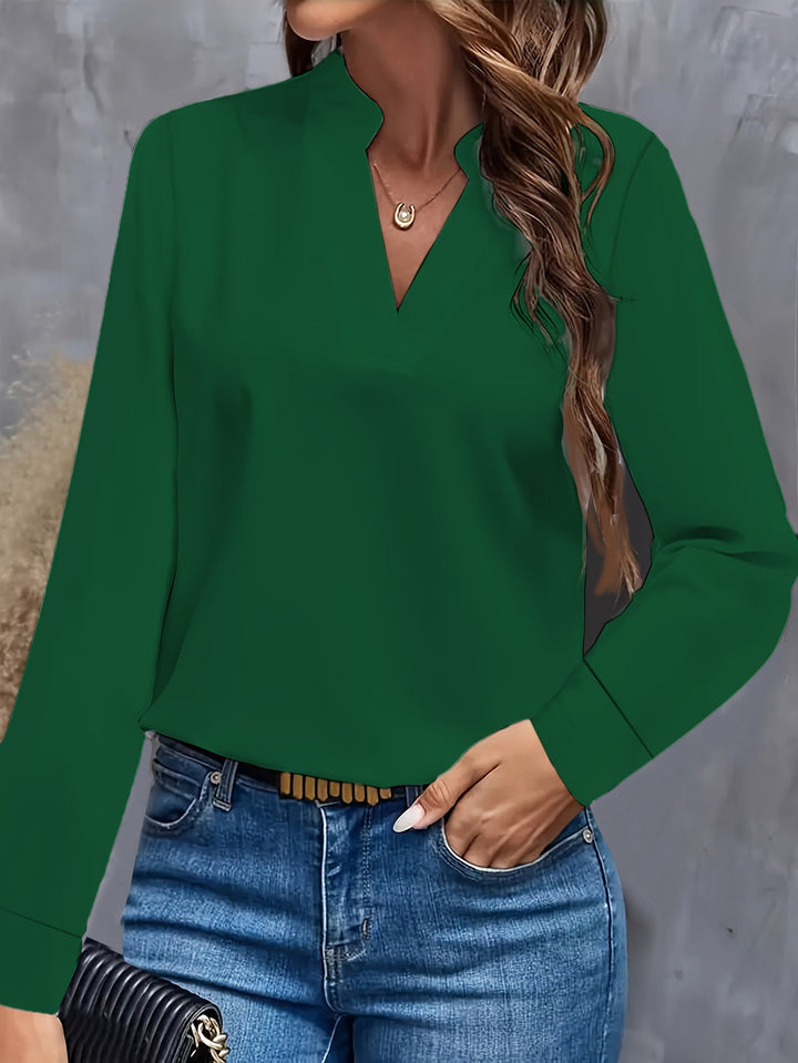 Damen Bluse mit Stehkragen und langen Ärmeln Drune