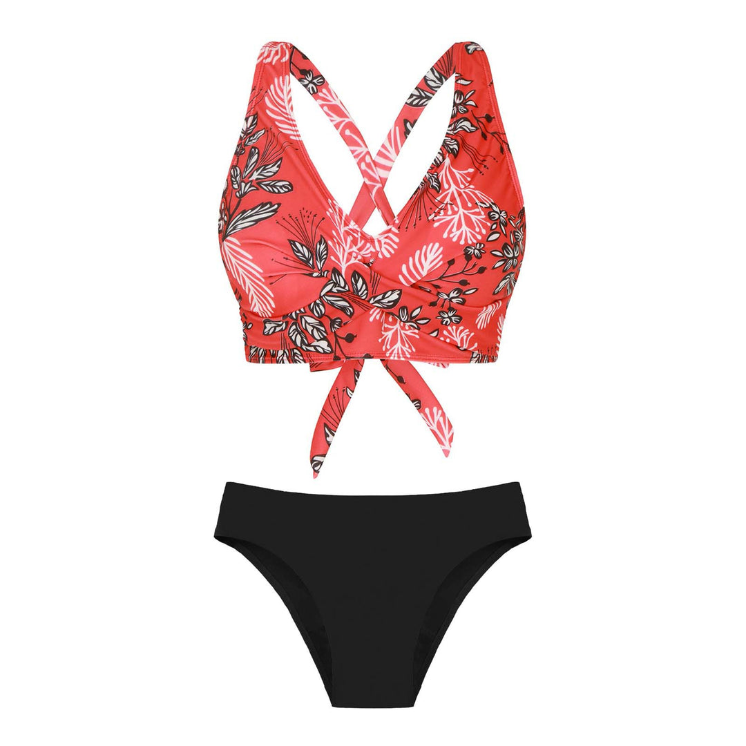Damen Zweiteiliger Badeanzug mit floralem Design Drune