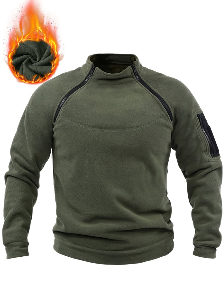 Herren Thermo-Fleecepullover mit Schulter-Reißverschlüssen & Ärmeltasche Drune