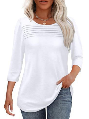 Damen Elegant geschnittenes Oberteil mit gerafften Details Drune