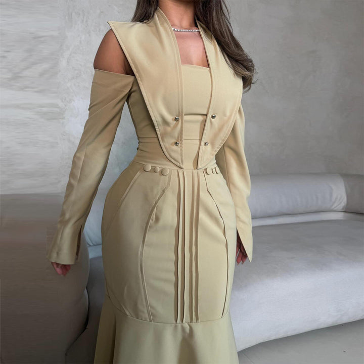 Damen Maxikleid mit innovativem Schnitt und eleganten Details Drune