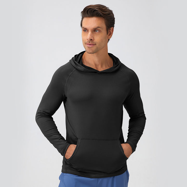 Herren Funktions-Hoodie mit atmungsaktiven Eigenschaften und praktischem Kängurutasche Drune