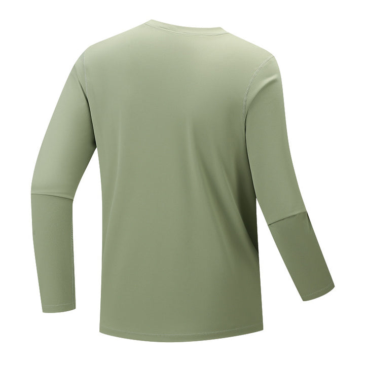 Herren Multifunktionales Langarm-Techshirt mit Brust-Reißverschlusstasche Drune