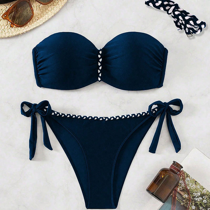 Damen Bandeau-Bikini mit verspieltem Schleifendetail Drune