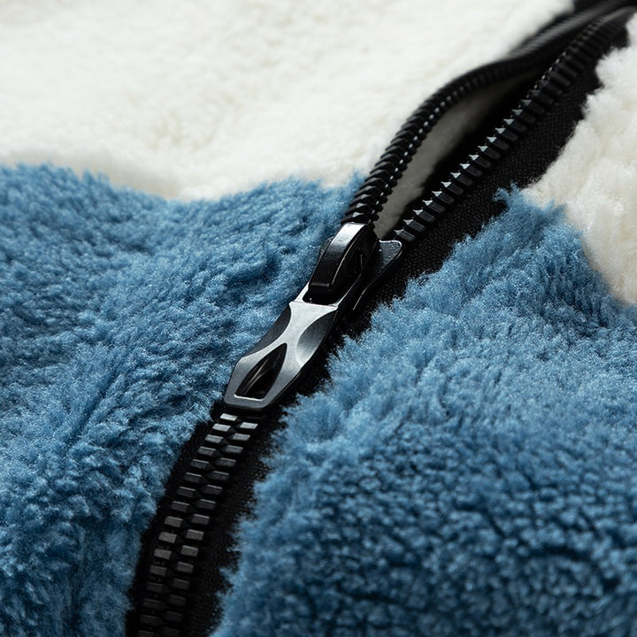 Herren Gemütliche Fleecejacke mit Kapuze Drune